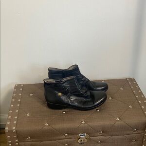 Black Leather Ankle Boots